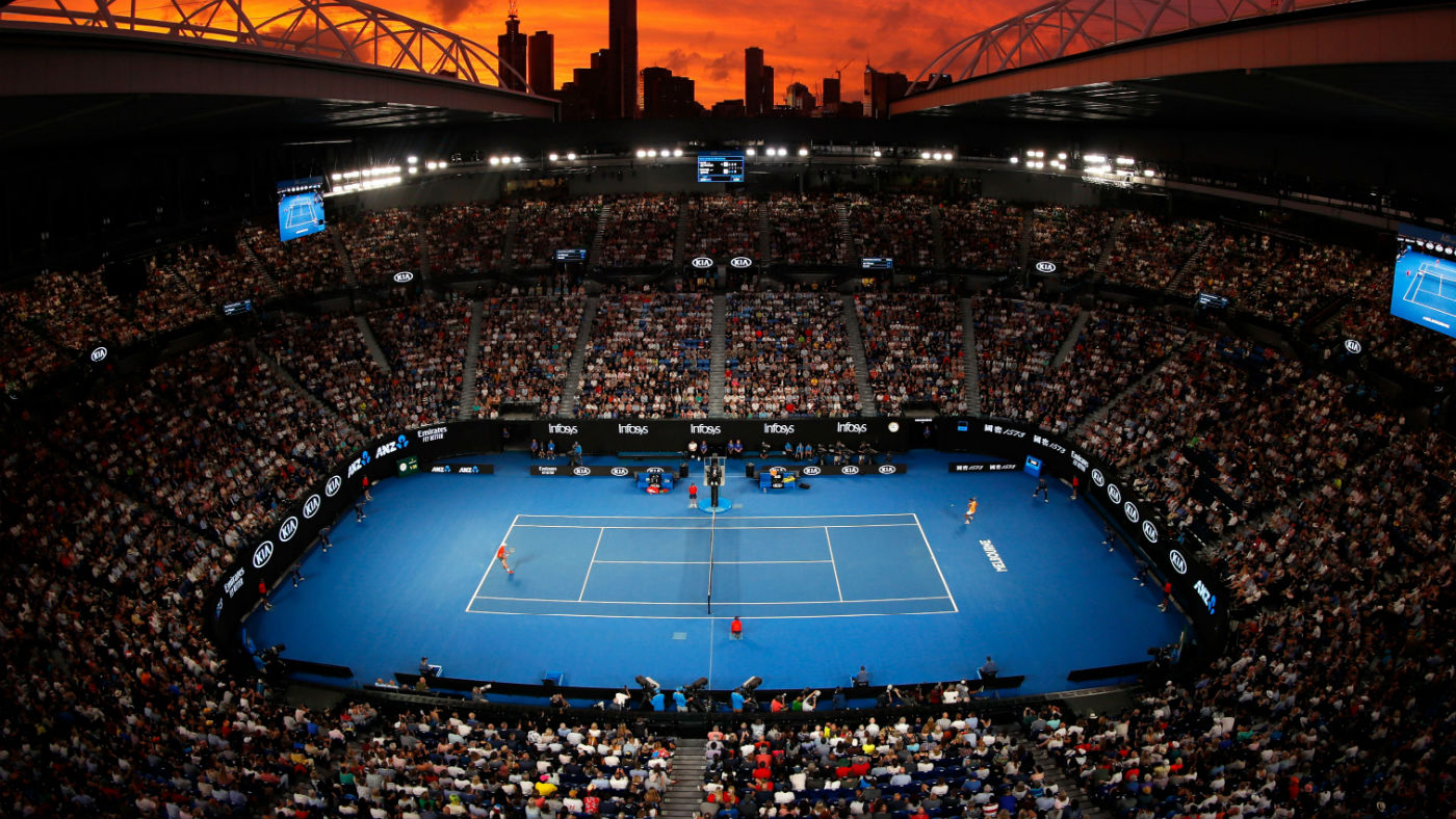 Estádio de ténis cheio no Australia open