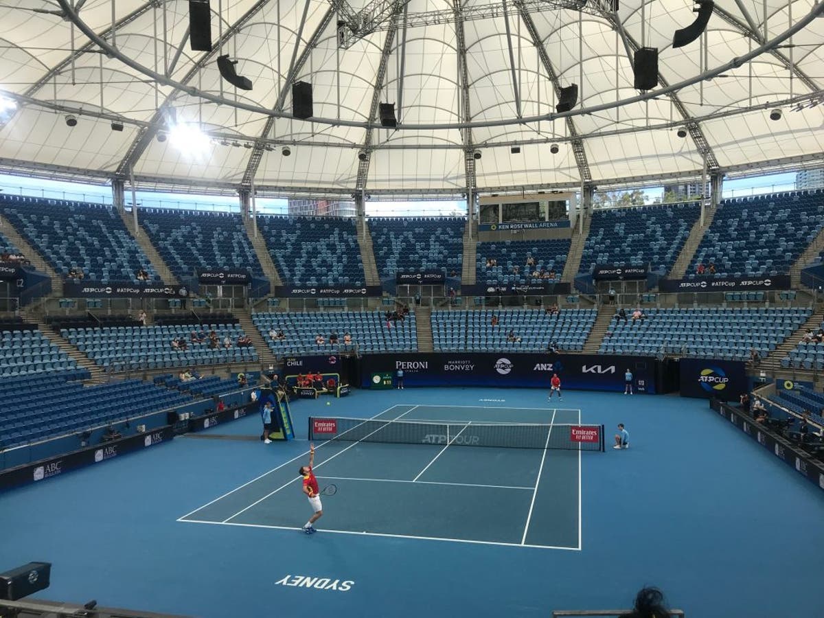 estádio de ténis vazio no australia open