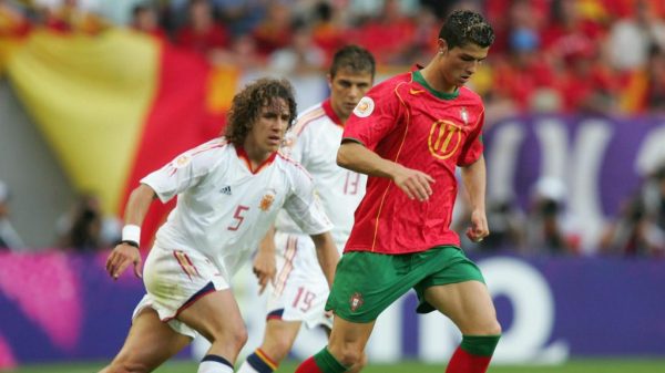 Cristiano Ronaldo jovem a jogar com a camisola da selecção nacional de portugal