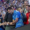 Novak Djokovic a celebrar a sua vitória no Open da Austrália de 2023