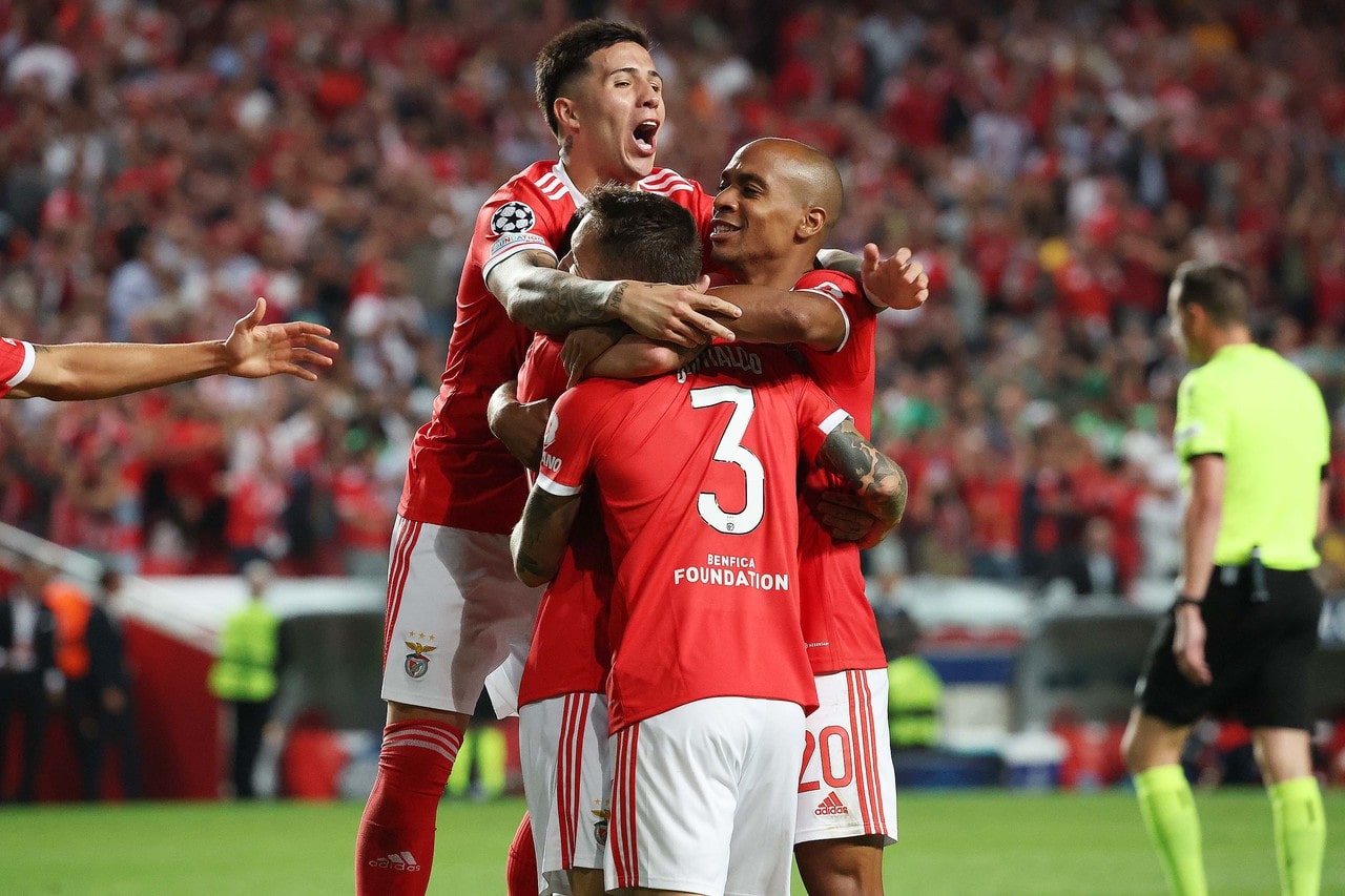 Benfica festeja golo na Champions