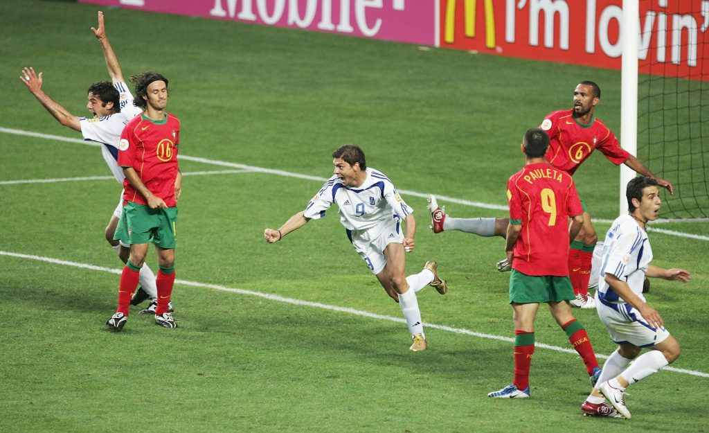 final do Europeu de futebol em Portugal no jogo Portugal Grécia em 2004