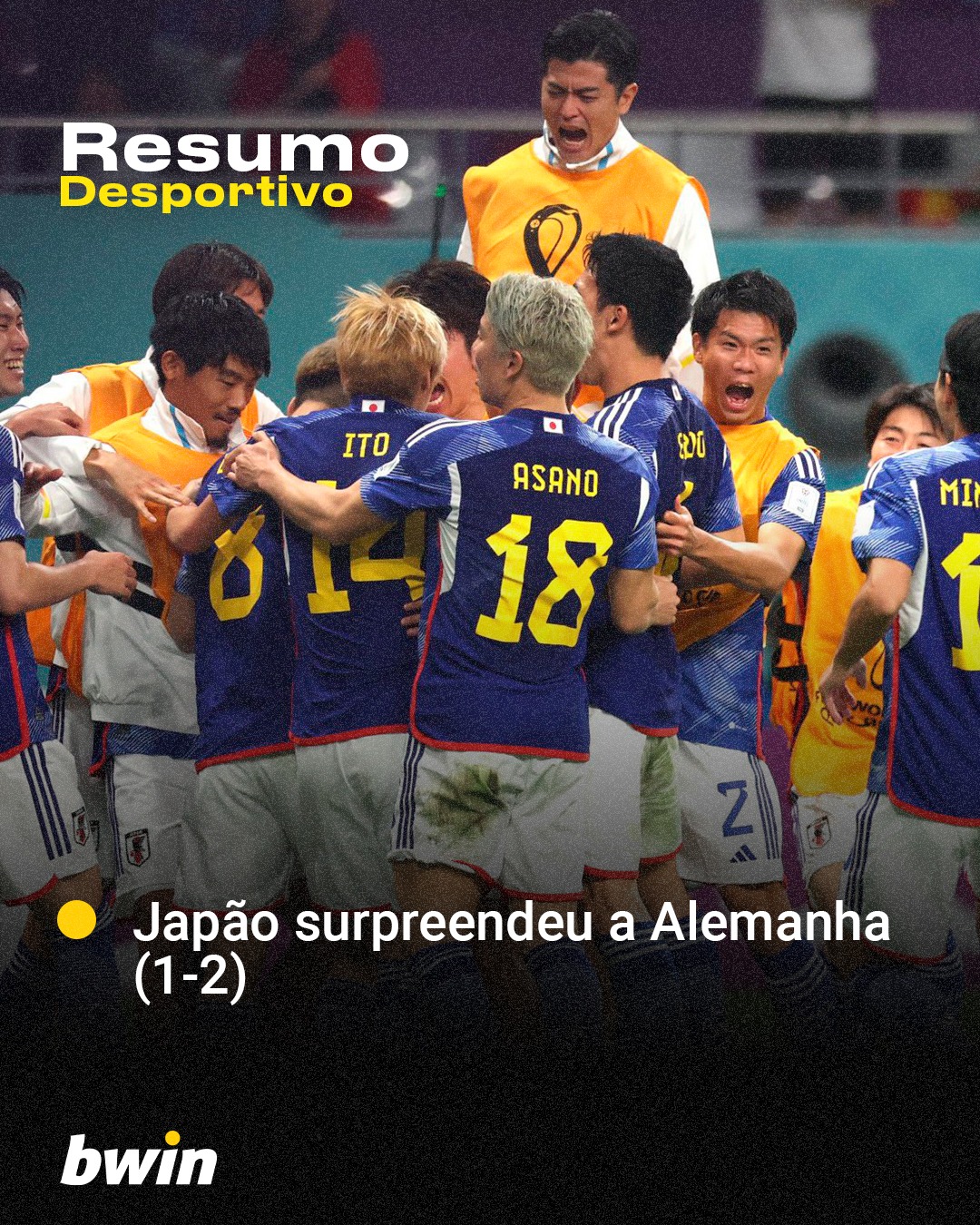 Japão surpreendeu a Alemanha (1-2)