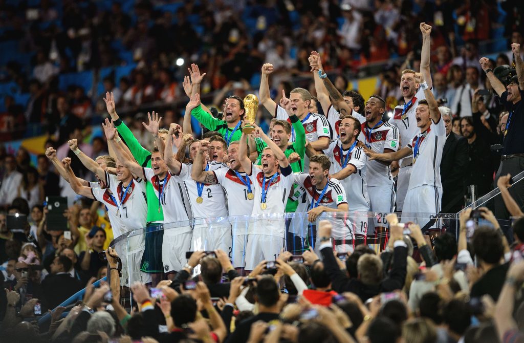 Alemanha a festejar vitória no Mundial de 2014 no Brasil