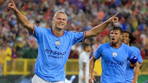 Halland celebrando um golo pelo Manchester City