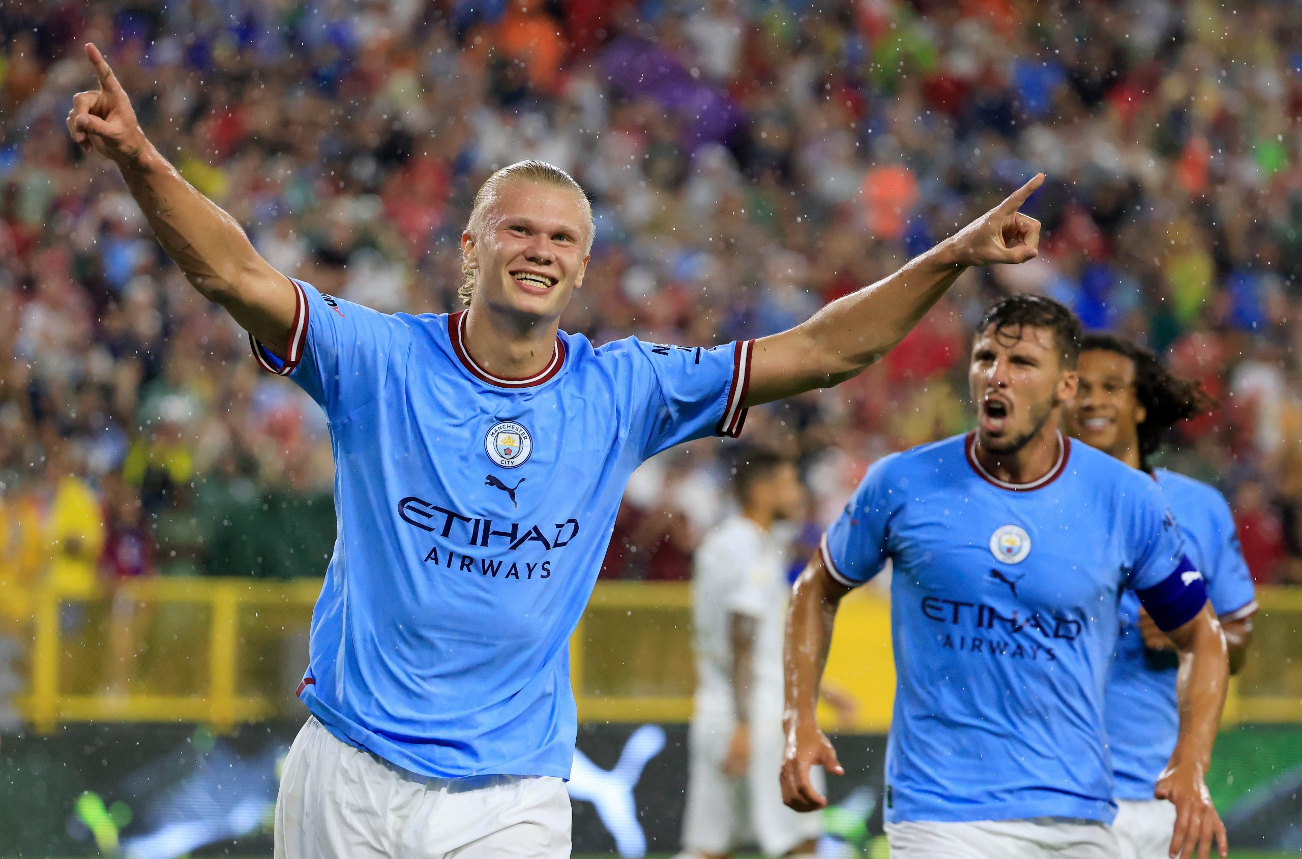 Halland celebrando um golo pelo Manchester City