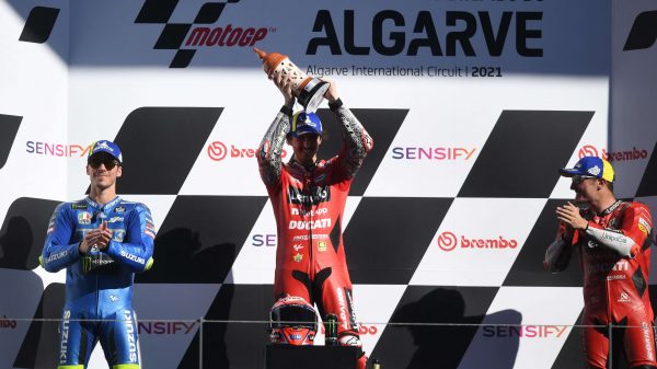 Pódio do MotoGP Algarve em 2021