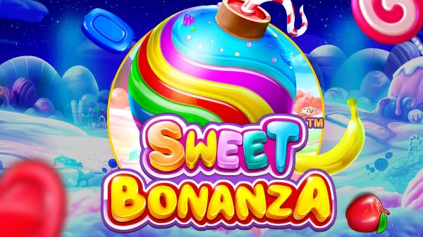 logotipo do jogo slot sweet bonanza