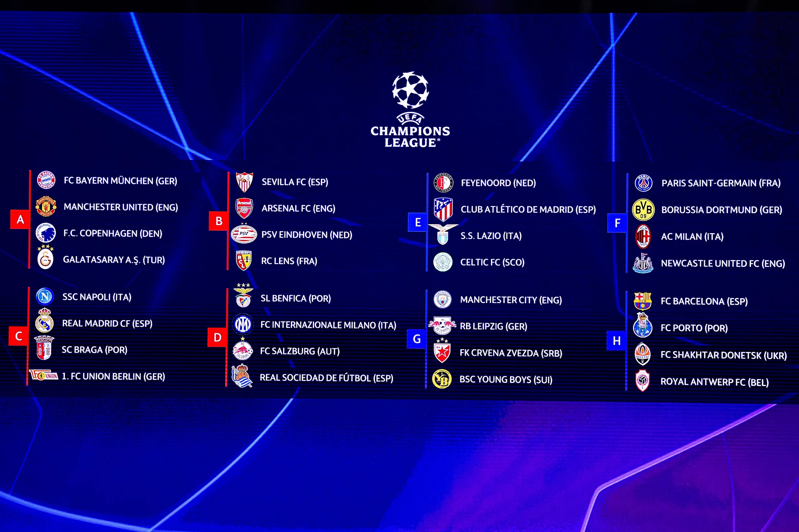 CHAMPIONS LEAGUE 23/24: Todos os times da competição 